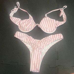 Barbie pink stripped bikini
